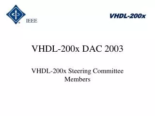 VHDL-200x DAC 2003