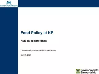 Food Policy at KP