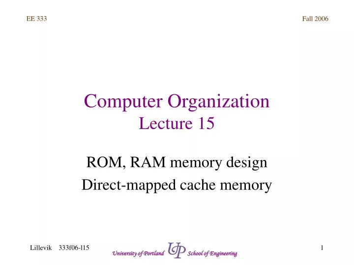 computer organization lecture 15