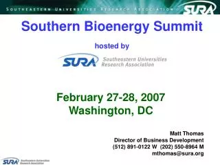 Southern Bioenergy Summit hosted by