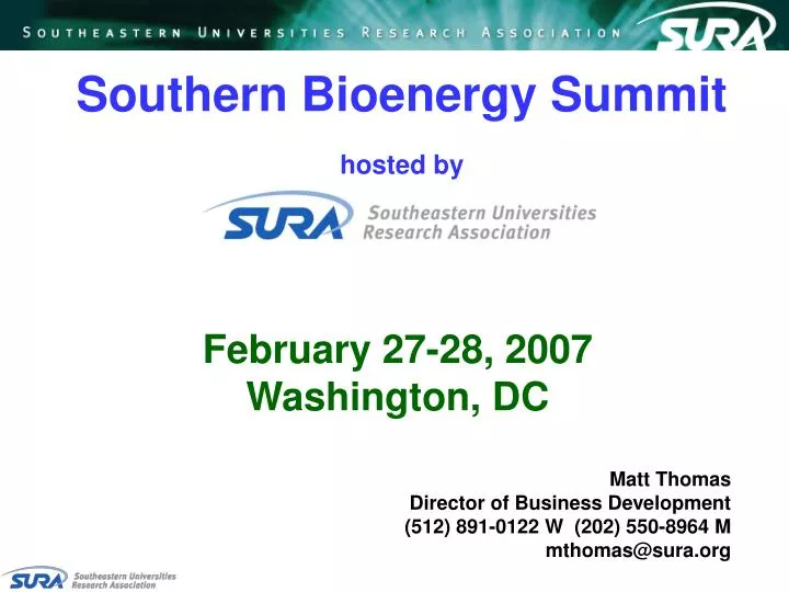 southern bioenergy summit hosted by