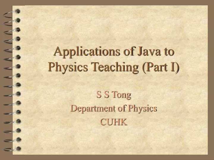 applications of java to physics teaching part i
