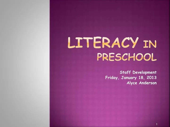 literacy in preschool