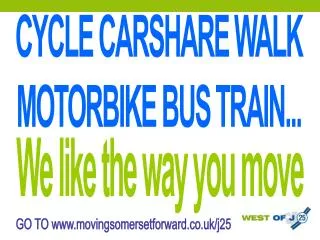 CYCLE CARSHARE WALK MOTORBIKE BUS TRAIN...