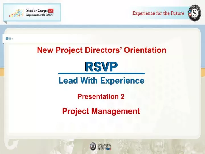 new project directors orientation
