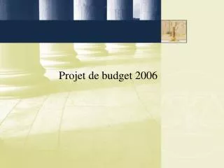 Projet de budget 2006