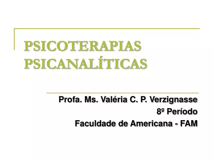 psicoterapias psicanal ticas