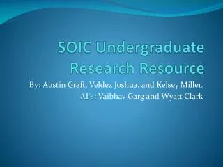 SOIC Undergraduate Research Resource