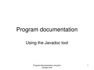 Program documentation