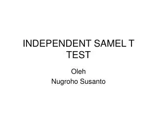 INDEPENDENT SAMEL T TEST