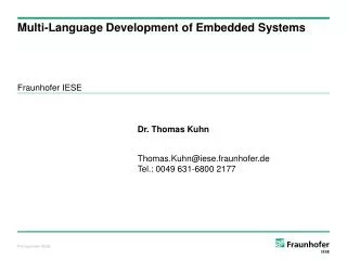 Multi-Language Development of Embedded Systems