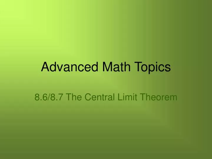 advanced math topics