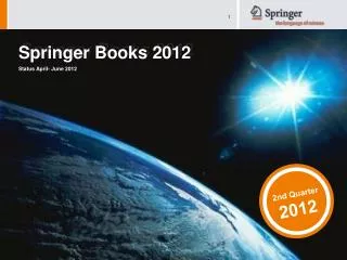 Springer Books 2012 Status April- June 2012