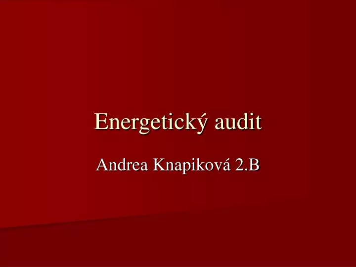 energetick audit