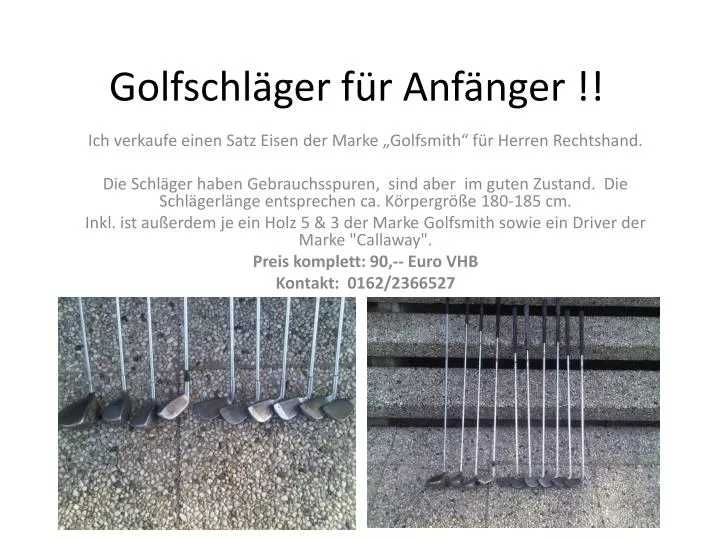 golfschl ger f r anf nger