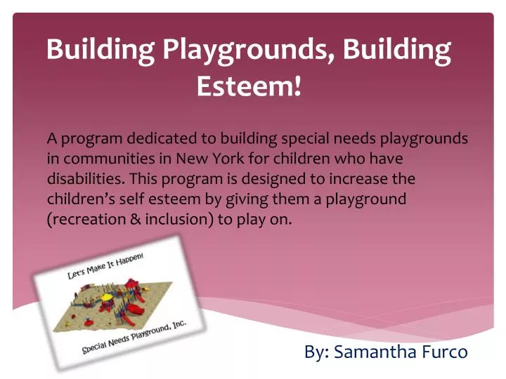 building playgrounds building esteem