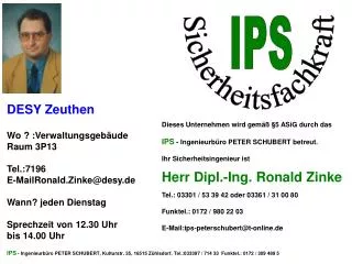 Zusammengestellt durch IPS - Ing.- Büro P. Schubert