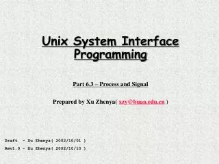 Unix System Interface Programming Part 6.3 – Process and Signal