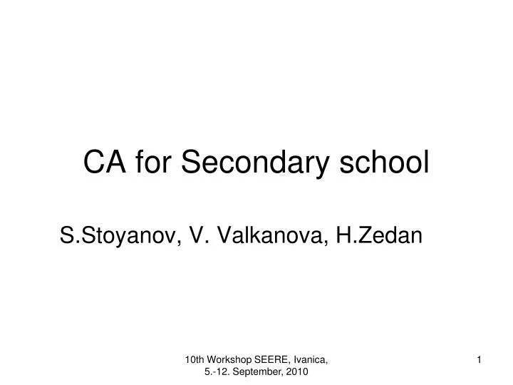 ca for secondary school
