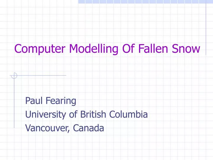 computer modelling of fallen snow