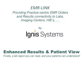 Enhanced Results &amp; Patient View