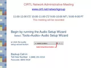 CIRTL Network Administrative Meeting
