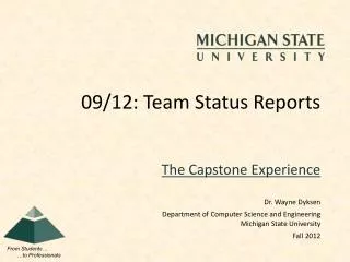 09/12: Team Status Reports