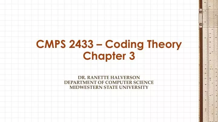 cmps 2433 coding theory chapter 3