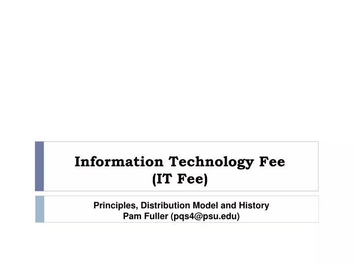 information technology fee it fee
