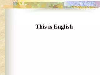 This is English