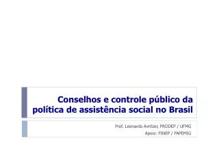 Conselhos e controle público da política de assistência social no Brasil