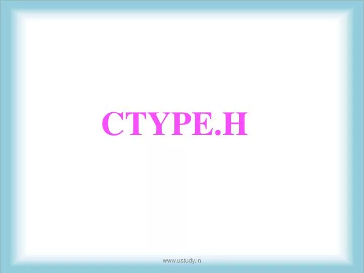 ctype h