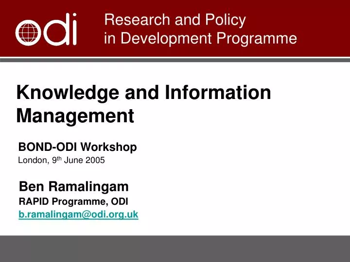 knowledge and information management