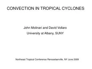 CONVECTION IN TROPICAL CYCLONES