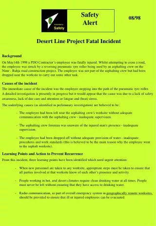 Causes of the incident