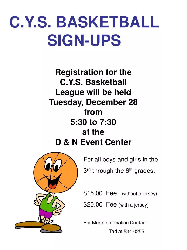 c y s basketball sign ups