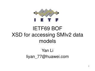 IETF69 BOF XSD for accessing SMIv2 data models