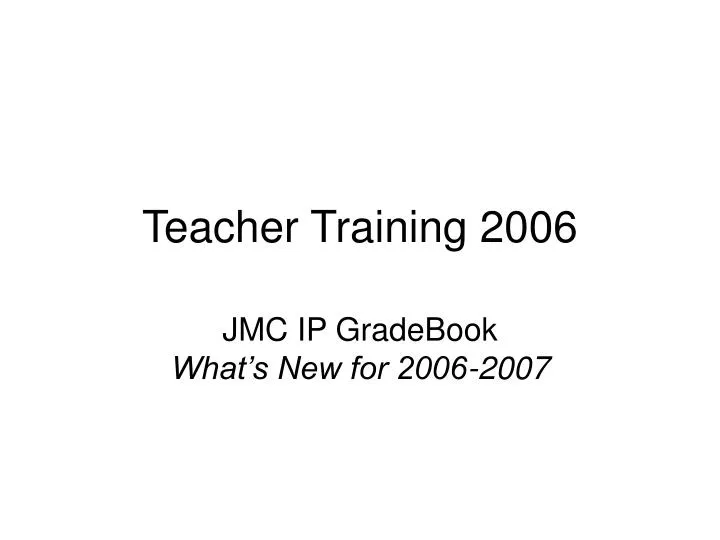 teacher training 2006