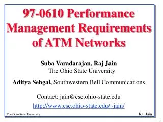 97-0610 Performance Management Requirements of ATM Networks