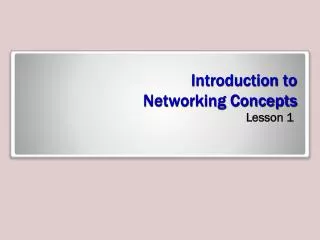 Introduction to Networking Concepts