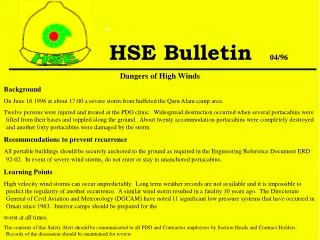 Dangers of High Winds Background