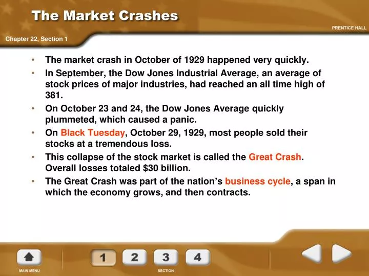 the market crashes