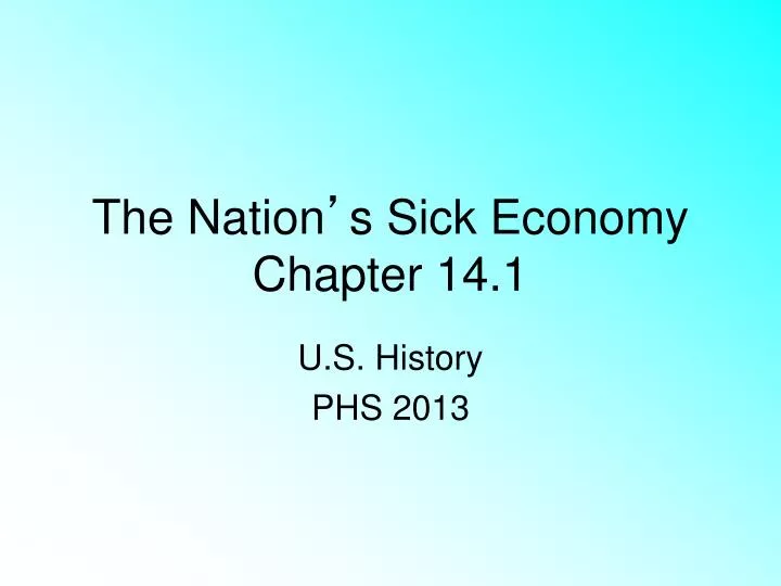 the nation s sick economy chapter 14 1