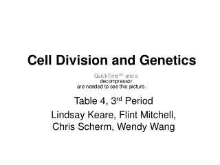 Cell Division and Genetics