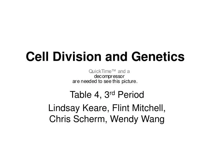 cell division and genetics