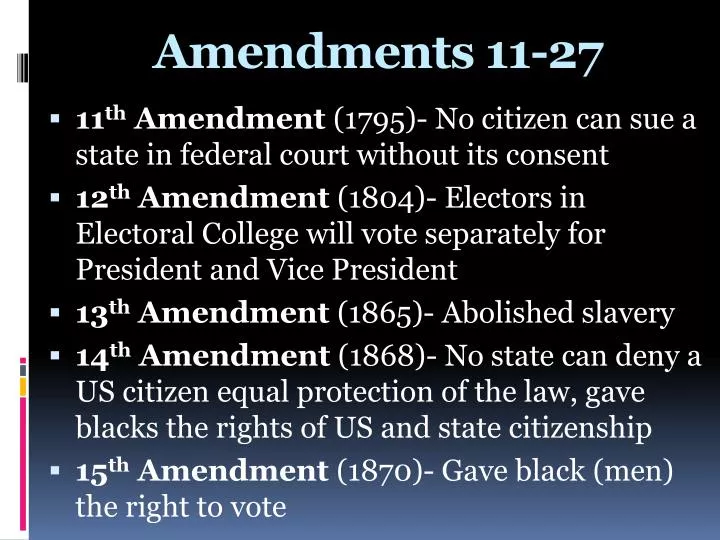 amendments 11 27