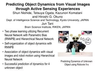 Predicting Object Dynamics from Visual Images through Active Sensing Experiences