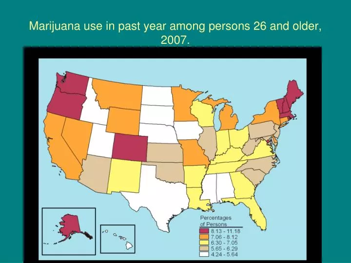 marijuana use in past year among persons 26 and older 2007