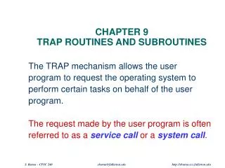 CHAPTER 9 TRAP ROUTINES AND SUBROUTINES
