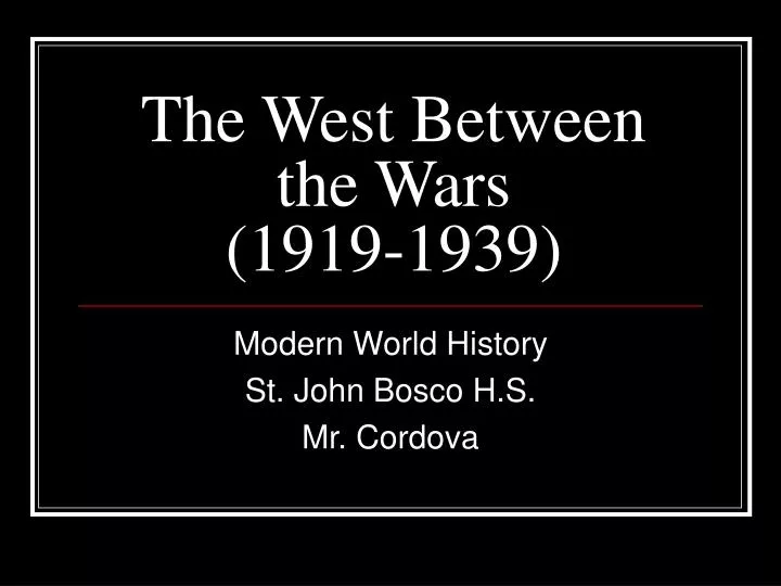 the west between the wars 1919 1939